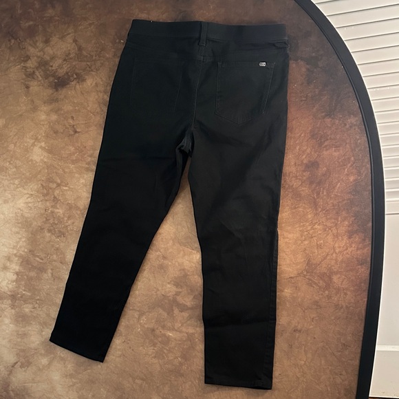 Marc Anthony Sleek Black Pants Stretch Waist Slim Straight Fit 36 X 30 - Picture 4 of 4